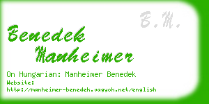benedek manheimer business card